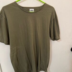 Zara Men's Khaki Short Sleeve Tee